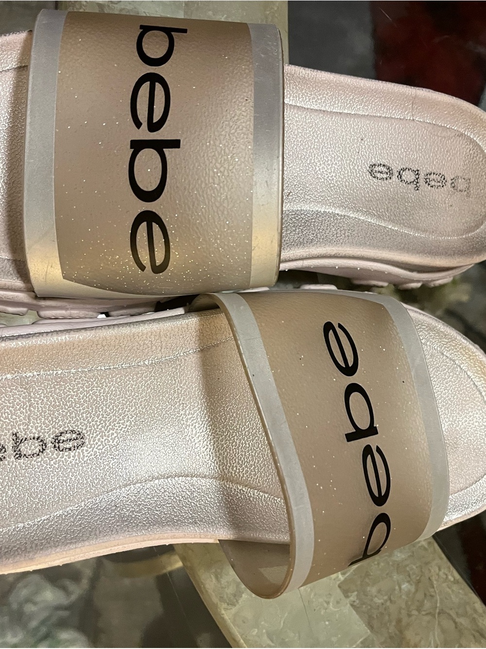 ๐BeBe๐ Women's Silver/Grey Slide Sandals - Picture 4 of 5